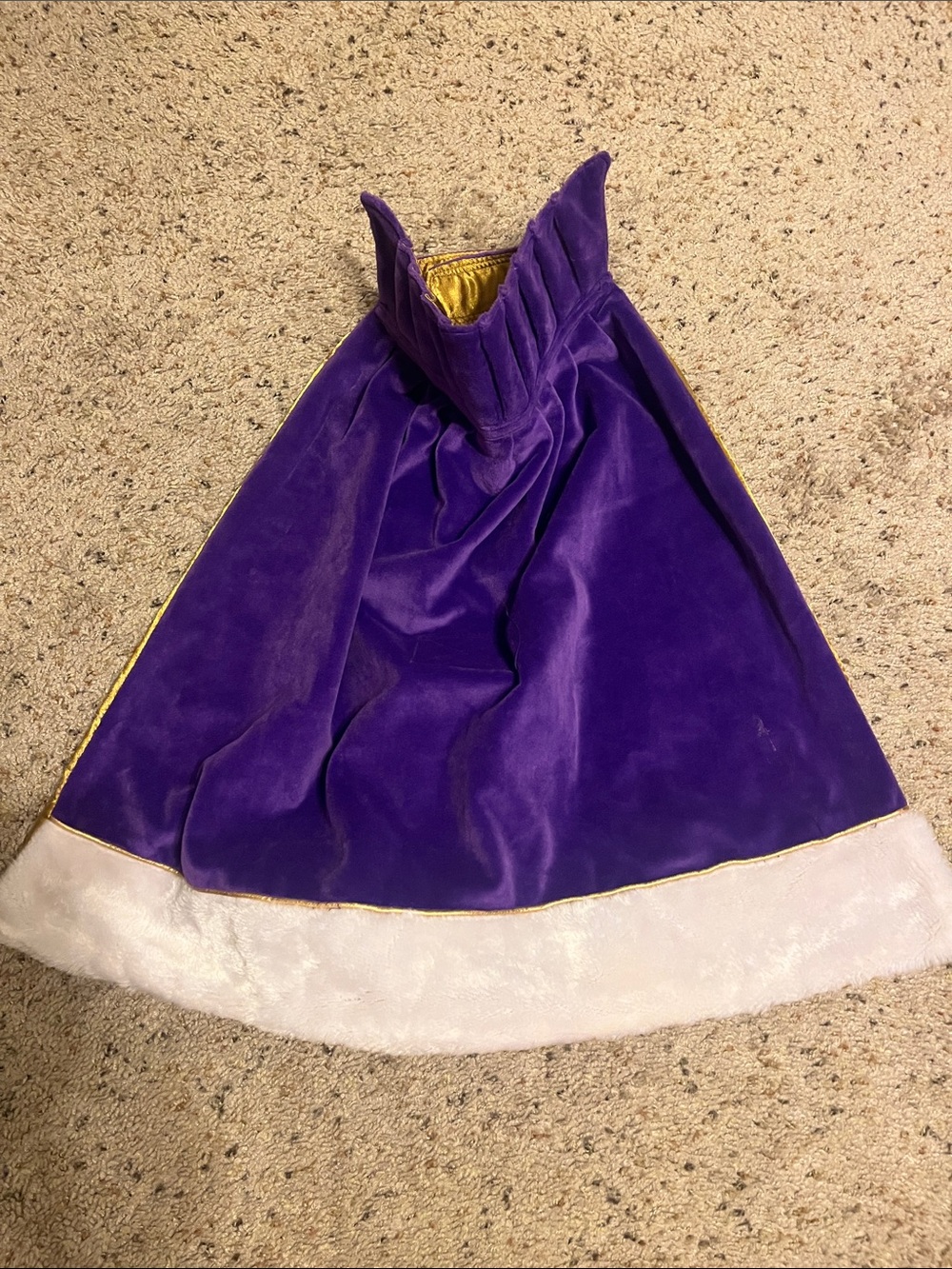 Purple Velvet Royal Cape Dogs Costume with White Faux Fur Trim
